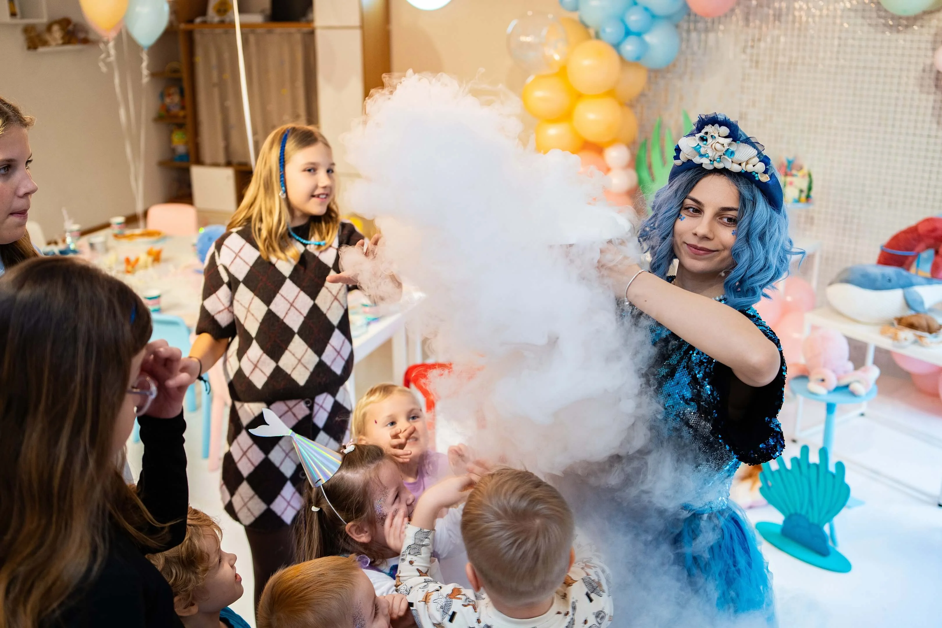 Gimtadienio fotosesijos aplinka vaikams ir tėvams